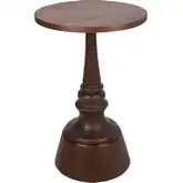 Lumi Side End Table in Walnut Brown Finish Wood